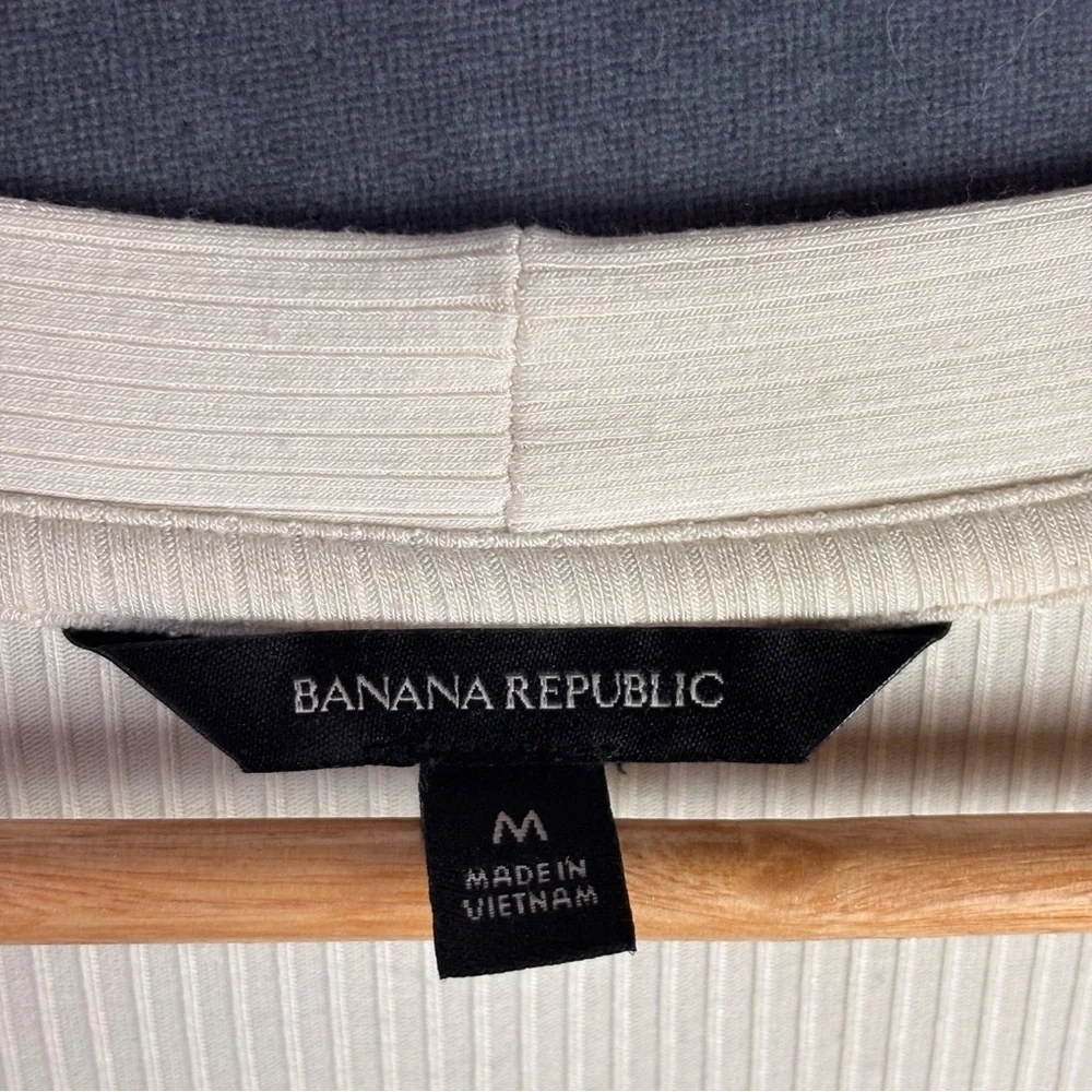 Banana Republic Ribbed Button-Front Tie Waist Sweater Dress/Cardigan – Sz M - Picture 5 of 11